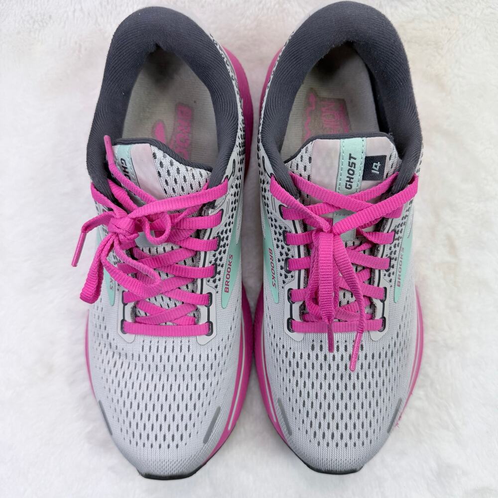 Brooks Ghost 14 Womens Running Shoes Gray Pink Size 8 Athletic Sneakers Shoe - Picture 8 of 10